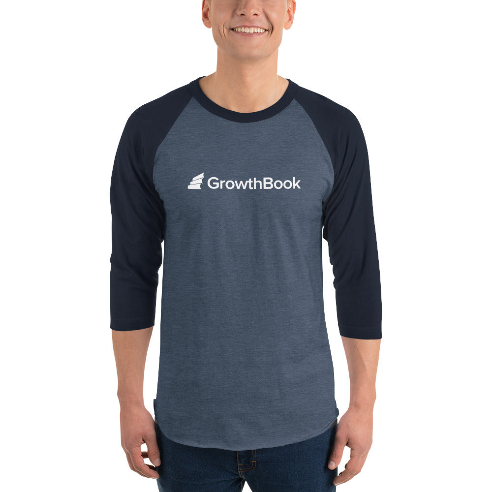 GrowthBook logo 3/4 sleeve raglan shirt